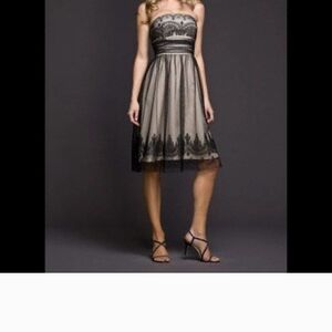 David's Bridal Strapless Black and Gray Dress